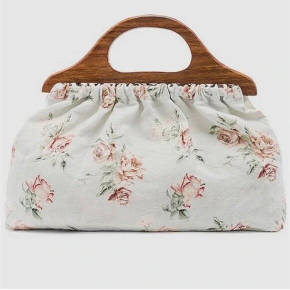 Loveshackfancy mckenna bag purse floral linen clutch - Picture 1 of 11